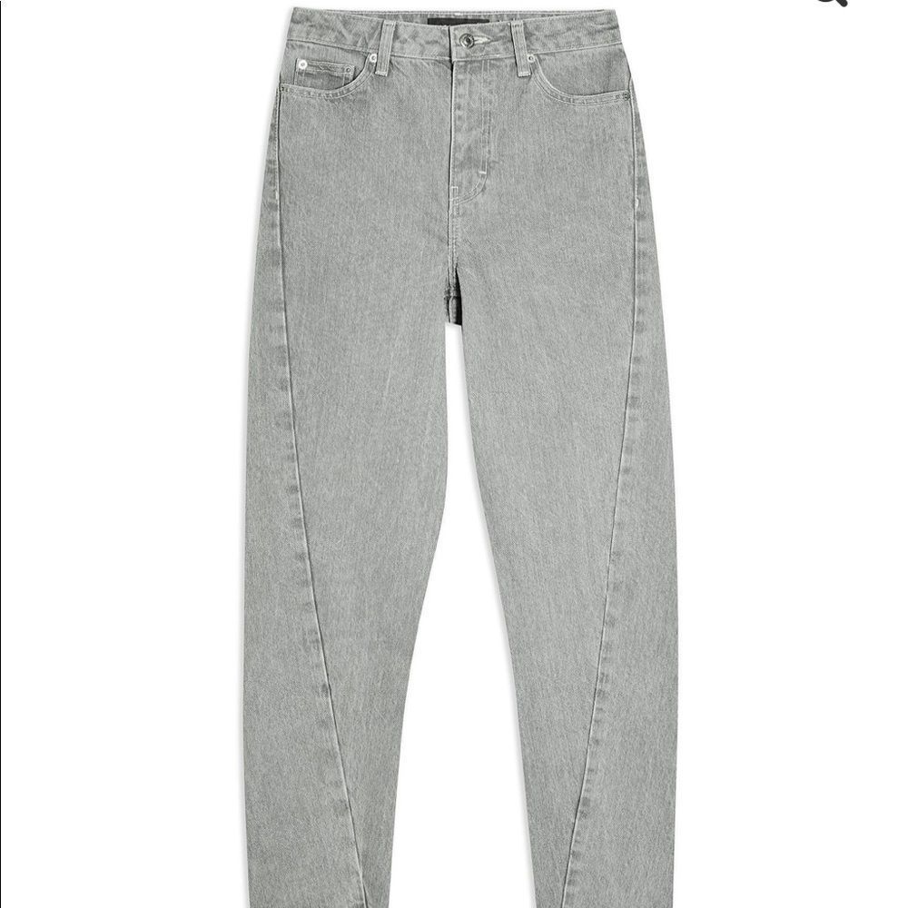 NWT TopShop 80s Seam Mom Jeans Grey - Sz 10